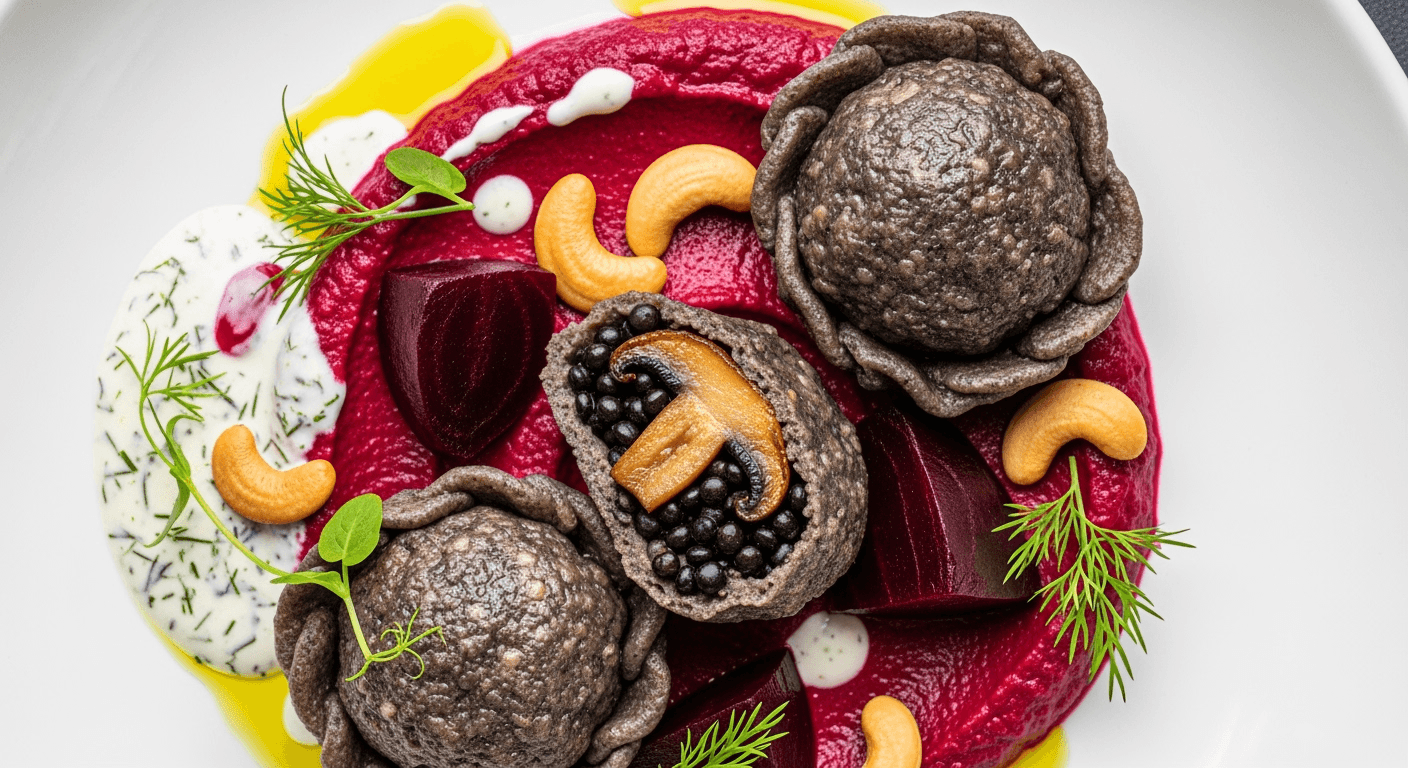 Generated image of Shadow's Embrace Dumplings with Ruby Revelation